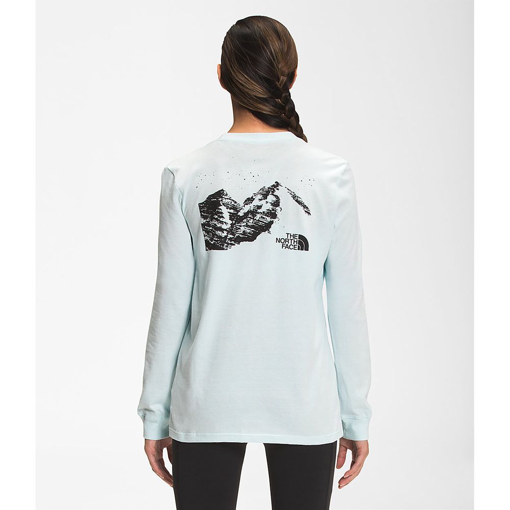 The North Face Long Sleeve Womens Australia - The North Face Snowy Mountain Long Sleeve Blue Mountai